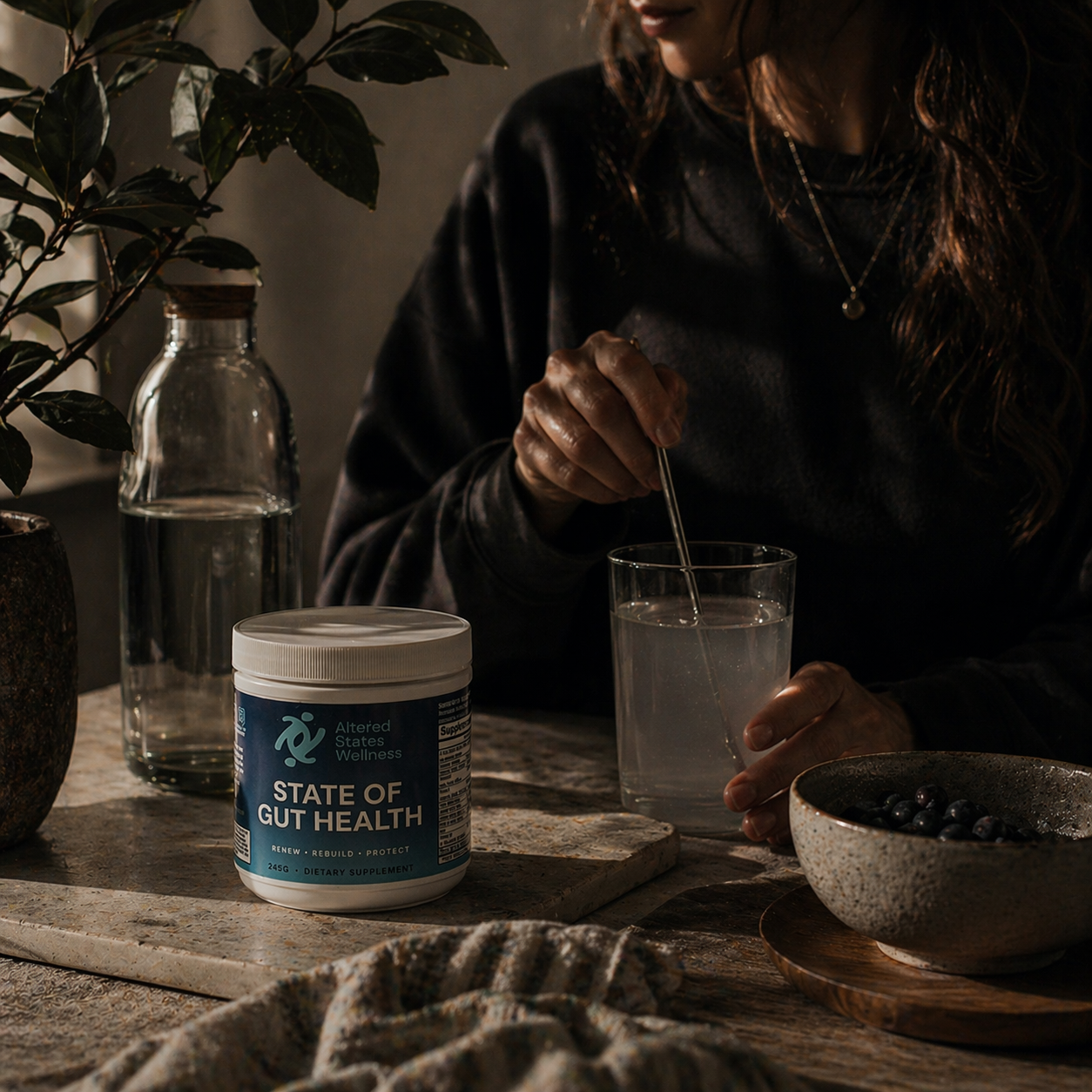gut health powder with breakfast for digestion